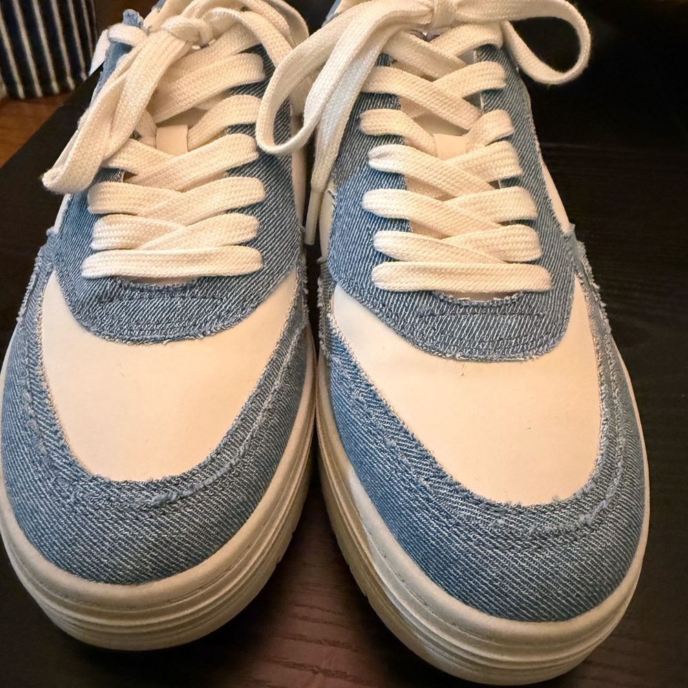 Sam Edelman Denim Blue and White Sneakers - Picture 4 of 6